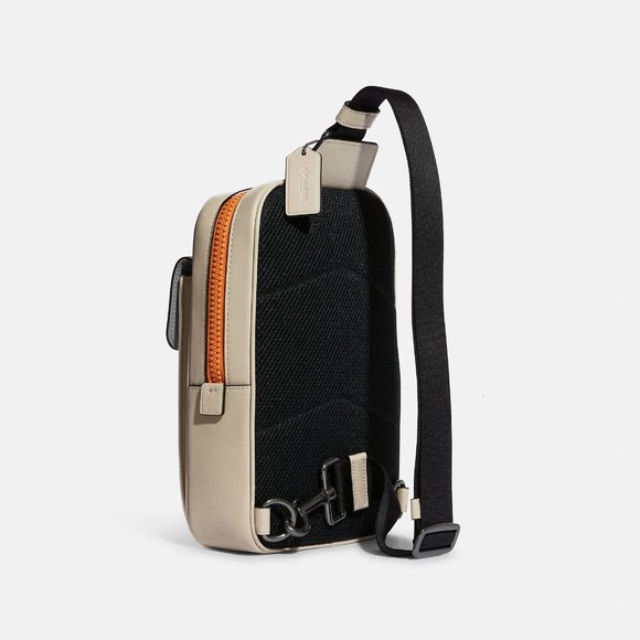 ❤️ Coach Track Pack In Colorblock Signature Canvas Beige/Chalk 💕 - Picture 2 of 11